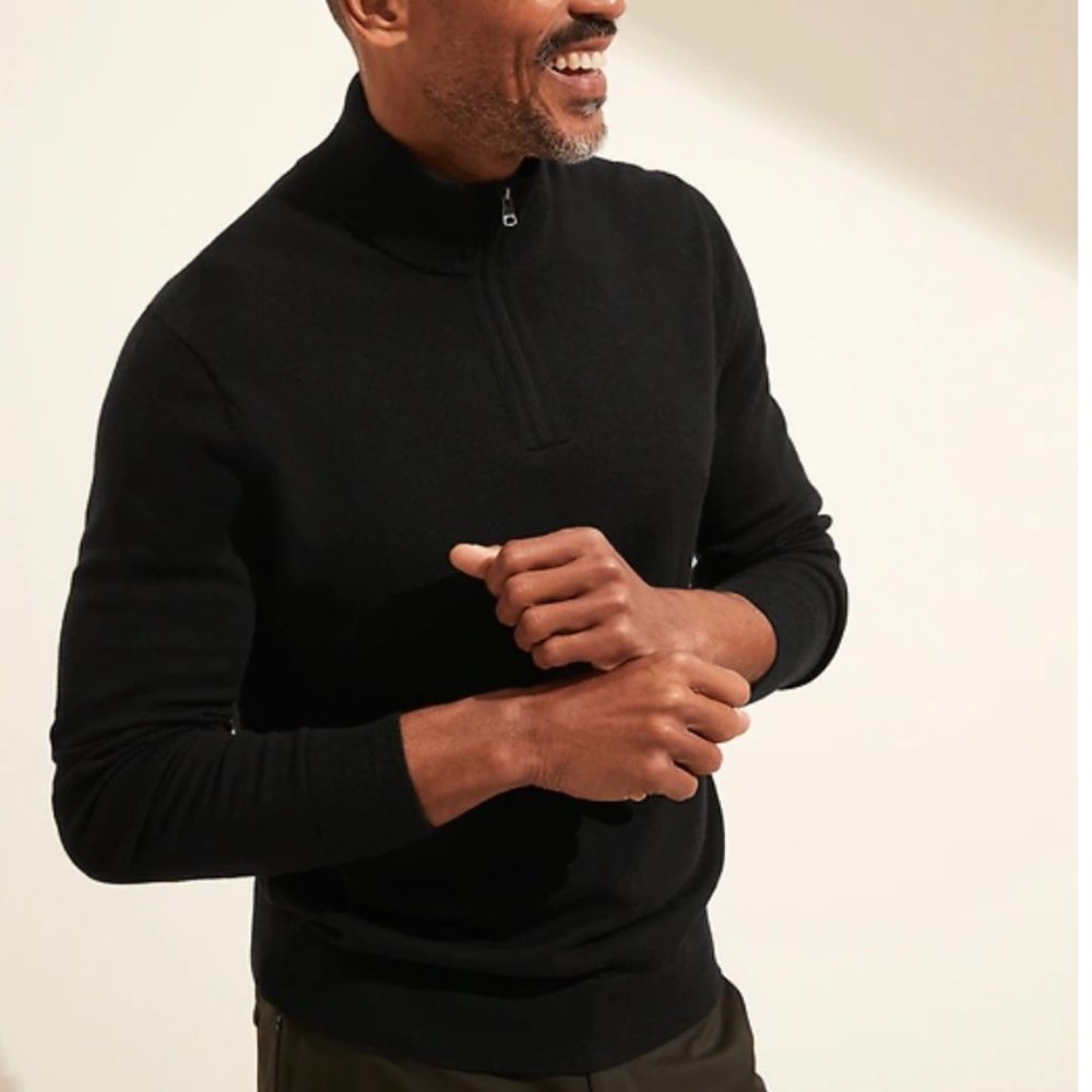 Banana Republic Italian Merino Half-Zip Sweater